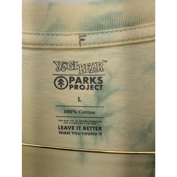 NWT Parks Project X Yogi Bear Leave It Better Graphic Tie-Dye Tee in Sage sz L - Picture 5 of 6